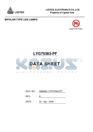 LYG75363-PF datasheet - BIPOLAR TYPE LED LAMPS