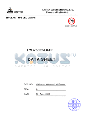 LYG75862-L8-PF datasheet - BIPOLAR TYPE LED LAMPS