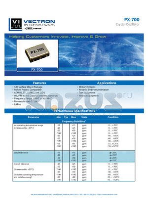 PX-700 datasheet - Crystal Oscillator