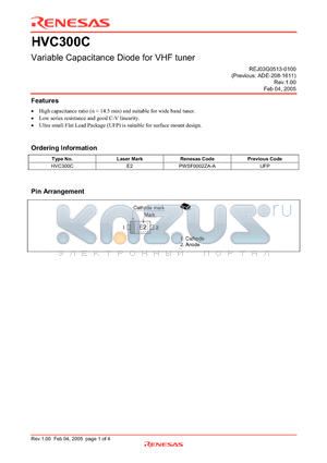 HVC300C datasheet - Variable Capacitance Diode for VHF tuner