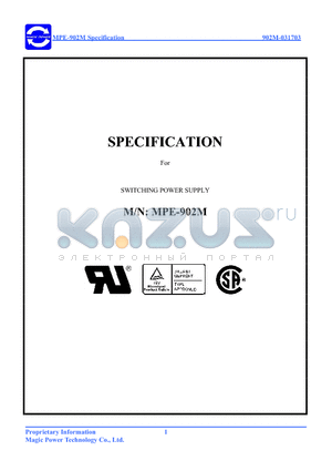 MPE-902M datasheet - SWITCHING POWER SUPPLY