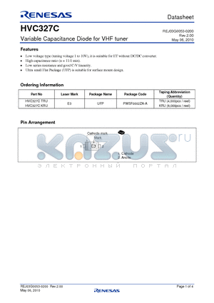 HVC327C_10 datasheet - Variable Capacitance Diode for VHF tuner