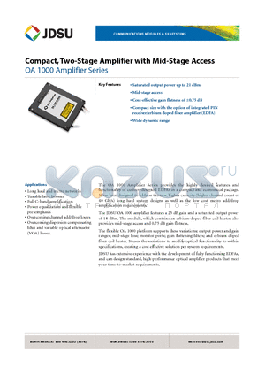 OAA-18F1000C3 datasheet - Compact,Two-Stage Amplifier with Mid-Stage Access