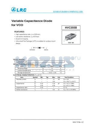 HVC355B datasheet - Variable Capacitance Diode for VCO