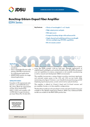 OAB1552-20FP6 datasheet - Benchtop Erbium-Doped Fiber Amplifier