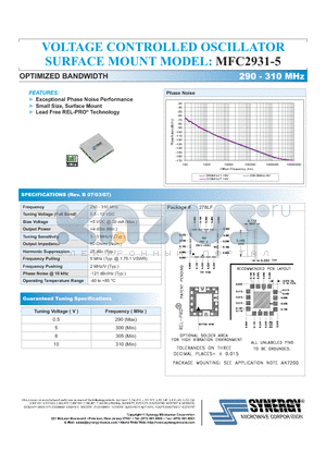 MFC2931-5 datasheet - VOLTAGE CONTROLLED OSCILLATOR