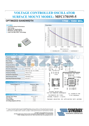 MFC170195-5 datasheet - VOLTAGE CONTROLLED OSCILLATOR