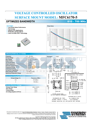 MFC6170-5 datasheet - VOLTAGE CONTROLLED OSCILLATOR