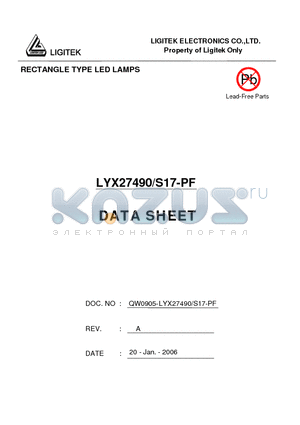 LYX27490-S17-PF datasheet - RECTANGLE TYPE LED LAMPS