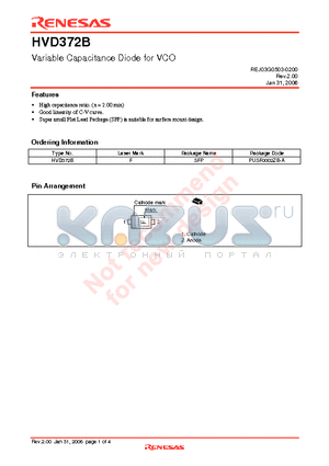 HVD372B datasheet - Variable Capacitance Diode for VCO