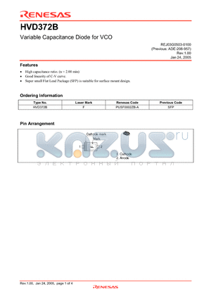 HVD372B datasheet - Variable Capacitance Diode for VCO