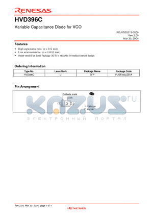 HVD396C datasheet - Variable Capacitance Diode for VCO