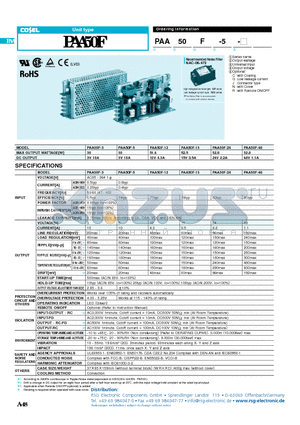 PAA50F-15 datasheet - Unit type