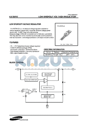 KA78R12 datasheet - LOW DROPOUT VOLTAGE REGULATOR