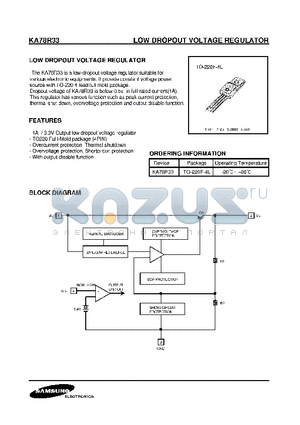 KA78R33 datasheet - LOW DROPOUT VOLTAGE REGULATOR