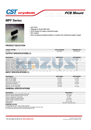 MPF240D4R datasheet - PCB Mount