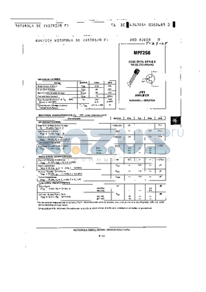 MPF256 datasheet - JFET AMPLIFIER