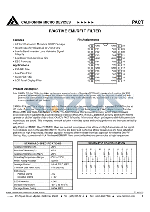 PAC100QR datasheet - P/ACTIVE EMI/RFI T FILTER