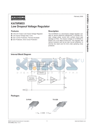 KA78RM33_06 datasheet - Low Dropout Voltage Regulator