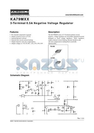 KA79M05 datasheet - 3-Terminal 0.5A Negative Voltage Regulator