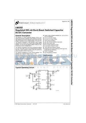 LM3352MTC-2.5 datasheet - Regulated 200 mA Buck-Boost Switched Capacitor DC/DC Converter