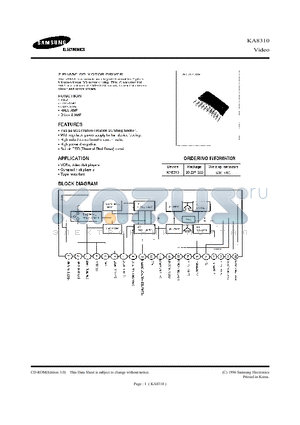 KA8310 datasheet - 2-PHASE DD MOTOR DRIVER