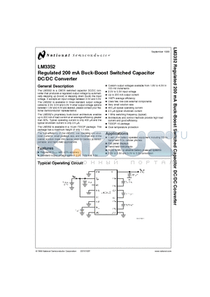 LM3352MTCX-2.5 datasheet - Regulated 200 mA Buck-Boost Switched Capacitor DC/DC Converter