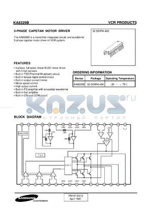 KA8329B datasheet - 3-PHASE CAPSTAN MOTOR DRIVER