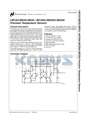 LM335AH datasheet - Precision Temperature Sensors