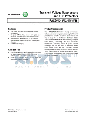 PACDN043 datasheet - Transient Voltage Suppressors and ESD Protectors