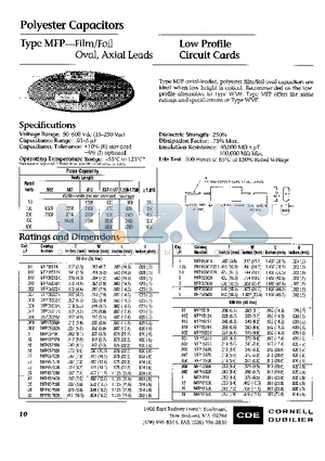 MFP05S22K datasheet - POLYESTER CAPACITORS