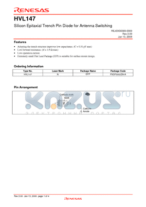 HVL147_06 datasheet - Silicon Epitaxial Trench Pin Diode for Antenna Switching