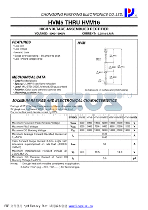 HVM12 datasheet - HIGH VOLTAGE ASSEMBLIED RECTIFIER