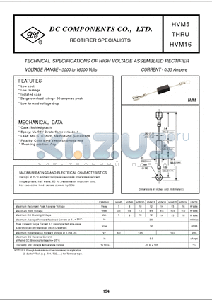 HVM16 datasheet - TECHNICAL SPECIFICATIONS OF HIGH VOLTAGE ASSEMBLIED RECTIFIER