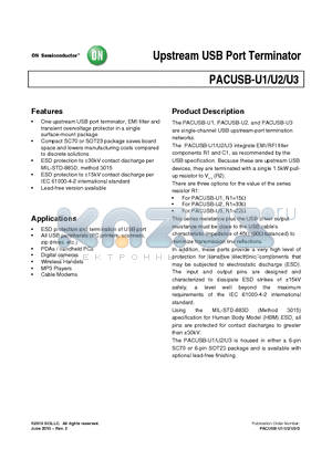 PACUSB-U1Y6R datasheet - Upstream USB Port Terminator