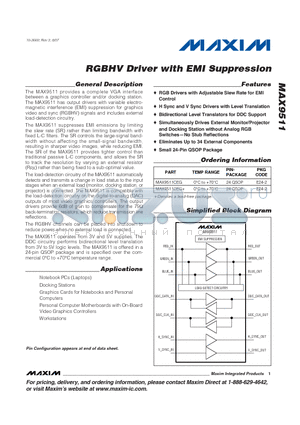 MAX9511_07 datasheet - RGBHV Driver with EMI Suppression