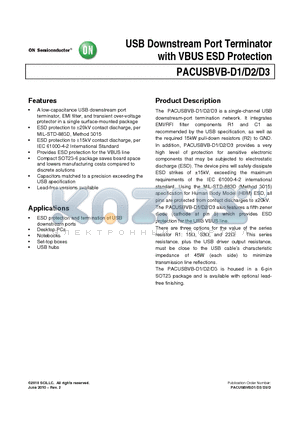 PACUSBVB-D3Y6 datasheet - USB Downstream Port Terminator with VBUS ESD Protection
