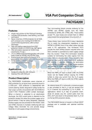 PACVGA200 datasheet - VGA Port Companion Circuit