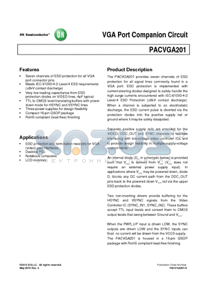 PACVGA201 datasheet - VGA Port Companion Circuit