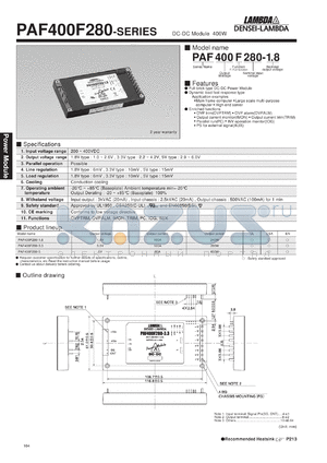 PAF400F280-1.8 datasheet - DC-DC Module 400W