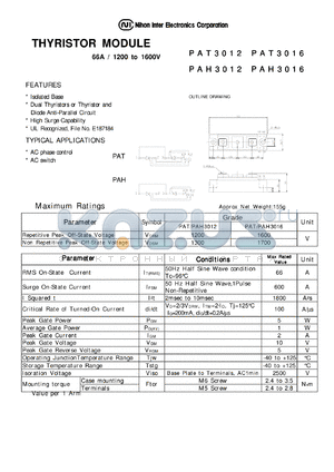 PAH3012 datasheet - THYRISTOR MODULE