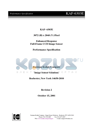 KAF-6303E datasheet - Enhanced Response Full-Frame CCD Image Sensor