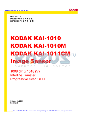 KAI-1010 datasheet - Image Sensor