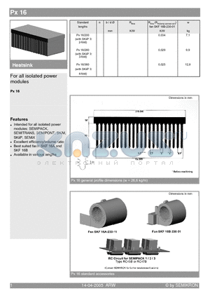 PX16 datasheet - For all isolated power modules