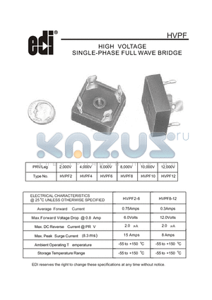 HVPF4 datasheet - HIGH VOLTAGE SINGLE-PHASE FULL WAVE BRIDGE