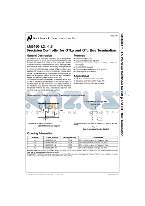 LM3460M5X-1.5 datasheet - Precision Controller for GTLp and GTL Bus Termination