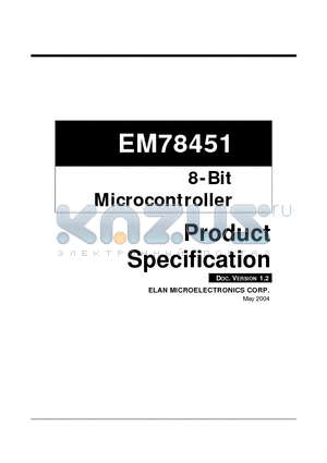 EM78451 datasheet - 8-Bit Microcontroller