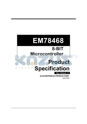 EM78468 datasheet - 8-BIT Microcontroller