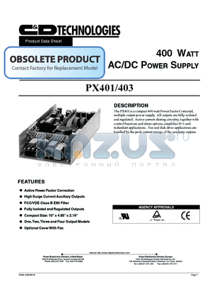 PX401/403-U3A datasheet - AC/DC Power Supply