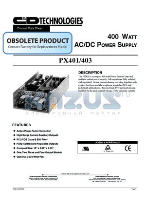 PX401/403-U4C datasheet - AC/DC Power Supply